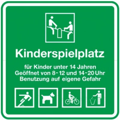Kinderspielplatz - geöffnet von 8-20 Uhr