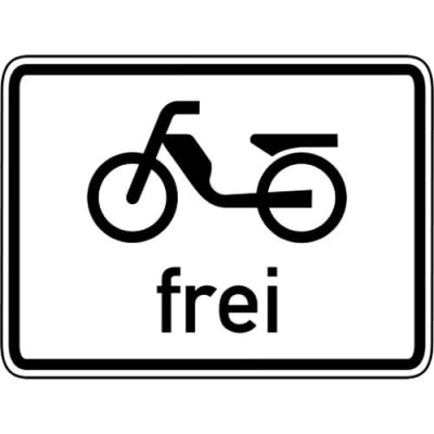 Zusatzzeichen Mofas frei Zusatzschild VZ 1022-11 Zusatzzeichen Mofas frei Zusatzschild VZ 1022-11