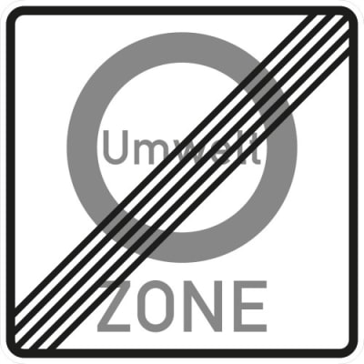 Verkehrsschild Umweltzone - Ende - VZ 270.2 Verkehrsschild Umweltzone - Ende - VZ 270.2