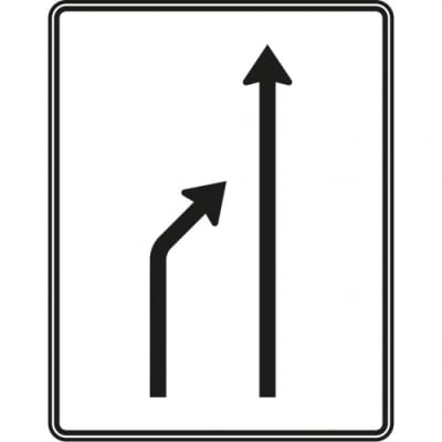 Einengungstafel Schild mit Verkehrszeichen 531-20
