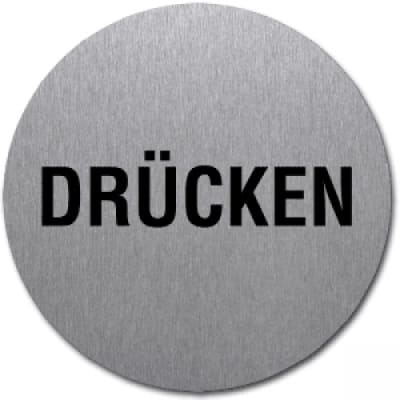 Textschild - Drücken (rund) Textschild - Drücken (rund)