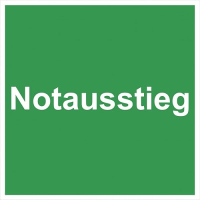Notausstieg / Leiter doppelseitig bedruckt Notausstieg / Leiter doppelseitig bedruckt