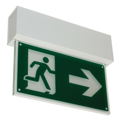 Rettungszeichenleuchte FRANKFURT (Deckenaufbau), 7L-Schutzlicht Rettungszeichenleuchte FRANKFURT (Deckenaufbau), 7L-Schutzlicht