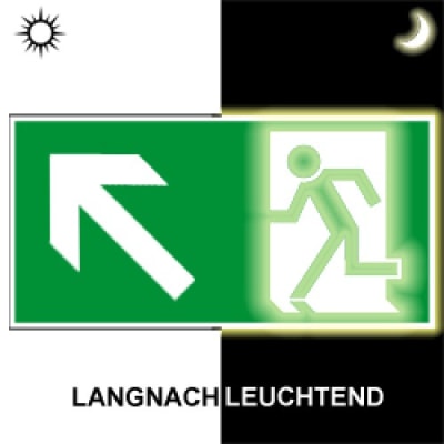 Rettungsweg links aufwärts nach ASR A 1.3, BGV A8, DIN 67510, ISO 6309 - Restposten Rettungsweg links aufwärts nach ASR A 1.3, BGV A8, DIN 67510, ISO 6309 - Restposten
