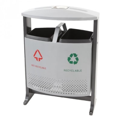 Luxus Recycling Abfallbehälter mit Regendach, EKO - Inhalt 2x 39 Liter Luxus Recycling Abfallbehälter mit Regendach, EKO - Inhalt 2x 39 Liter