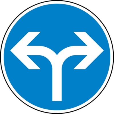 VZ 214-30 - Verkehrsschild Fahrtrichtung links o. rechts VZ 214-30 - Verkehrsschild Fahrtrichtung links o. rechts