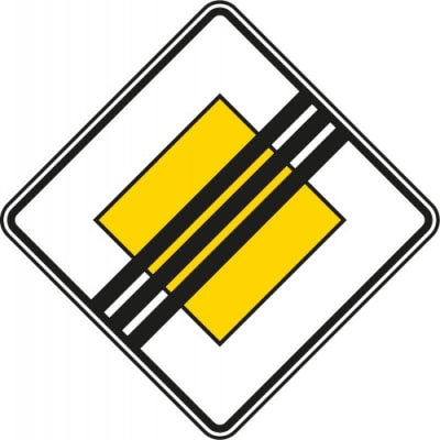 Verkehrsschild Vorfahrtstraße Ende VZ 307 Verkehrsschild Vorfahrtstraße Ende VZ 307