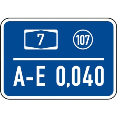 Kilometertafel, einseitig - Typ V