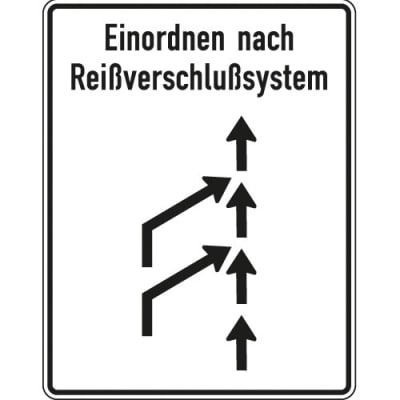 Reißverschlussverfahren Schild gemäß StVO Reißverschlussverfahren Schild gemäß StVO