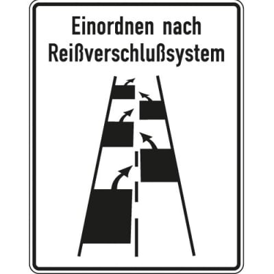 Verkehrsschild Reißverschlussverfahren