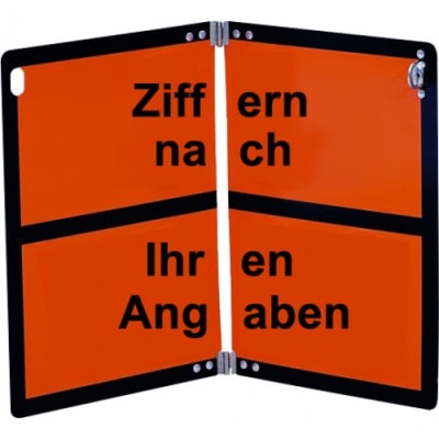Warntafel mit Kennzeichnung nach Ihren Angaben - klappbar