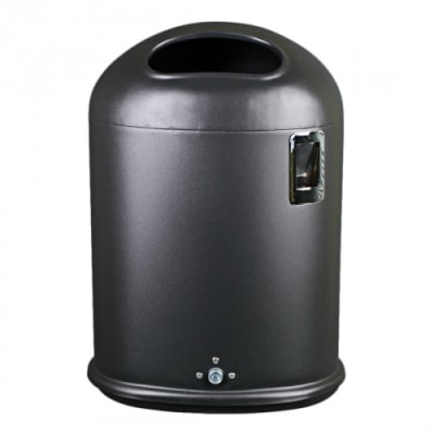 Oval-Abfallbehälter inkl. Ascher mit Bodenentleerung - Inhalt 1,5 + 43,5 Liter Oval-Abfallbehälter inkl. Ascher mit Bodenentleerung - Inhalt 1,5 + 43,5 Liter