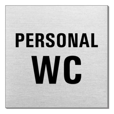 Textschild - Personal WC (quadratisch) Textschild - Personal WC (quadratisch)