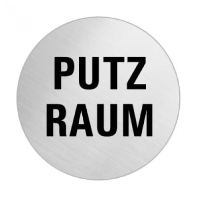 Textschild - Putzraum (rund) Textschild - Putzraum (rund)