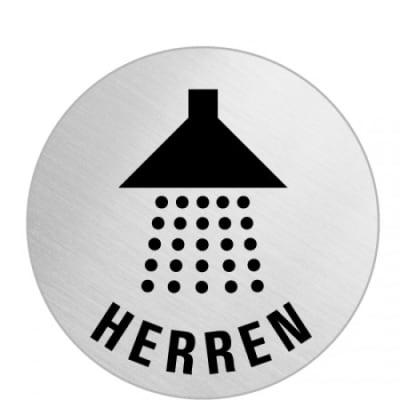Textschild+Symbol - Dusche Herren (rund) Textschild+Symbol - Dusche Herren (rund)