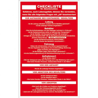 Checkliste für Absetzmulden