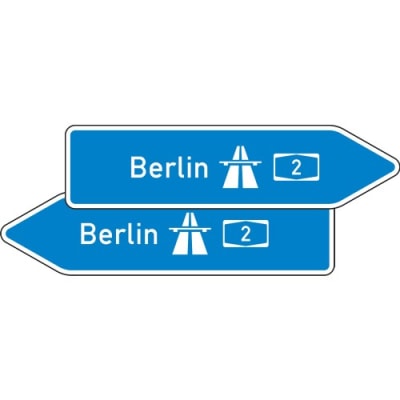 Pfeilwegweiser zur Autobahn VZ 430-40