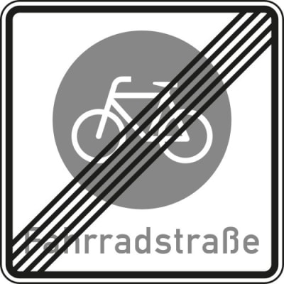 Verkehrsschild Fahrradstraße Ende VZ 244.2