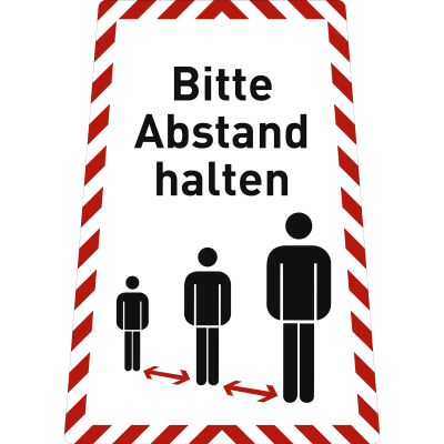 Aufkleber Bitte Abstand halten mit Text und Piktogramm Aufkleber Bitte Abstand halten mit Text und Piktogramm