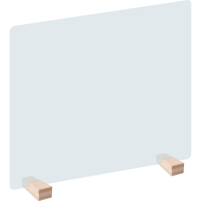 Spuckschutz / Hygieneschutzscheibe mit Holzfüßen Spuckschutz / Hygieneschutzscheibe mit Holzfüßen