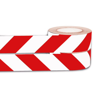 2 Rollen reflektierende Warnmarkierung, jeweils links- und rechtsweisend 2 Rollen reflektierende Warnmarkierung, jeweils links- und rechtsweisend