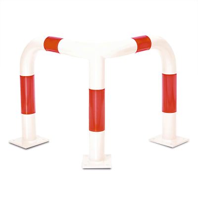 Eckschutzbügel WACHTWERK X® mit roten Reflexstreifen aus Stahl - Stärke S Ø 76 mm Eckschutzbügel WACHTWERK X® mit roten Reflexstreifen aus Stahl - Stärke S Ø 76 mm