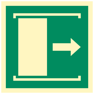 Schiebetür öffnet nach links/rechts nach DIN EN ISO 7010, E033 Schiebetür öffnet nach links/rechts nach DIN EN ISO 7010, E033