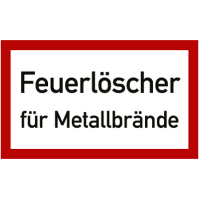 Brandschutzzeichen Feuerlöscher für Metallbrände Brandschutzzeichen Feuerlöscher für Metallbrände
