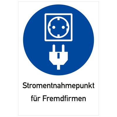 Kombischild Stromentnahmepunkt für Fremdfirmen