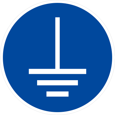 Gebotszeichen Vor Benutzung erden nach ISO 7010, M005