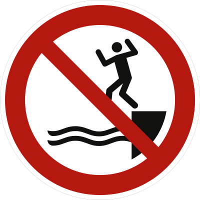 Verbotszeichen In das Wasser springen verboten nach ISO 20712-1, P061 Verbotszeichen In das Wasser springen verboten nach ISO 20712-1, P061