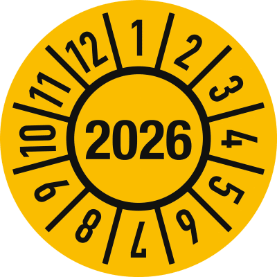 Prüfplaketten - Jahr mit Monaten