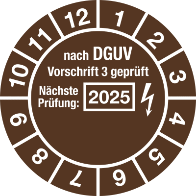 Prüfplaketten - nach DGUV Vorschrift 3 geprüft, Nächste Prüfung Prüfplaketten - nach DGUV Vorschrift 3 geprüft, Nächste Prüfung