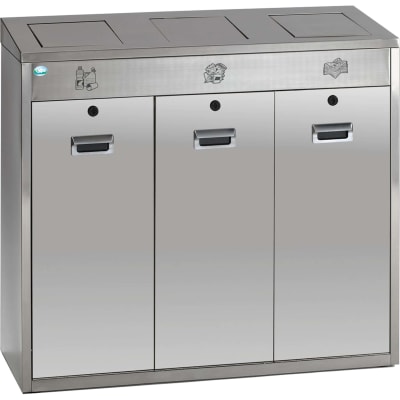 Wertstoff-Recyclestation mit Verschlussklappen Wertstoff-Recyclestation mit Verschlussklappen