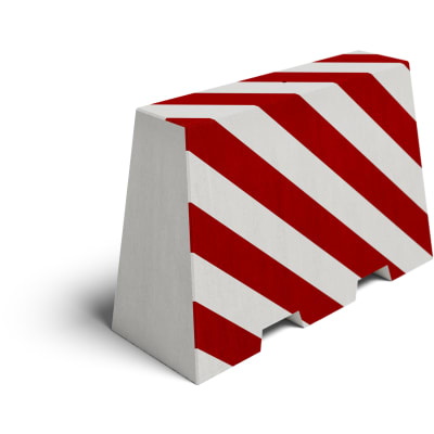 Betonschutzwand | Trapezstein | rot/weiß | 1000 mm | mit Gabelstapleraussparung Betonschutzwand | Trapezstein | rot/weiß | 1000 mm | mit Gabelstapleraussparung