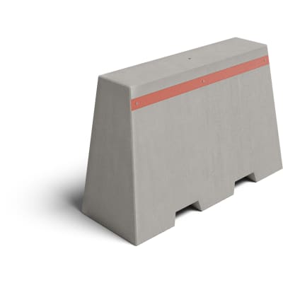 Betonschutzwand | Trapezstein mit Reflexionsfolie | grau | 1000 mm | mit Gabelstapleraussparung Betonschutzwand | Trapezstein mit Reflexionsfolie | grau | 1000 mm | mit Gabelstapleraussparung