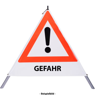 Faltsignal - Gefahrenstelle mit Text: GEFAHR Faltsignal - Gefahrenstelle mit Text: GEFAHR