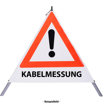 Faltsignal - Gefahrenstelle mit Text: KABELMESSUNG Faltsignal - Gefahrenstelle mit Text: KABELMESSUNG