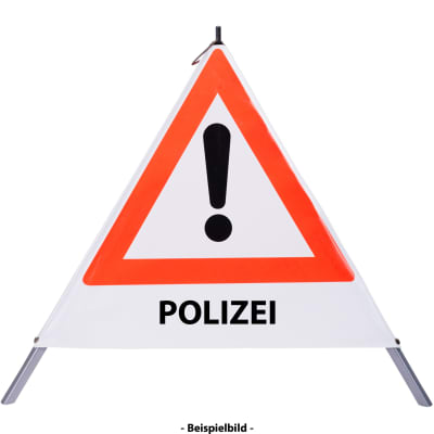 Faltsignal - Gefahrenstelle mit Text: POLIZEI Faltsignal - Gefahrenstelle mit Text: POLIZEI