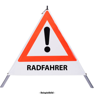 Faltsignal - Gefahrenstelle mit Text: RADFAHRER Faltsignal - Gefahrenstelle mit Text: RADFAHRER