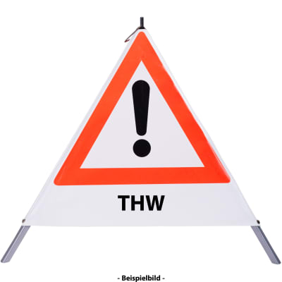 Faltsignal - Gefahrenstelle mit Text: THW Faltsignal - Gefahrenstelle mit Text: THW