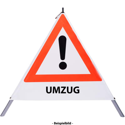 Faltsignal - Gefahrenstelle mit Text: UMZUG