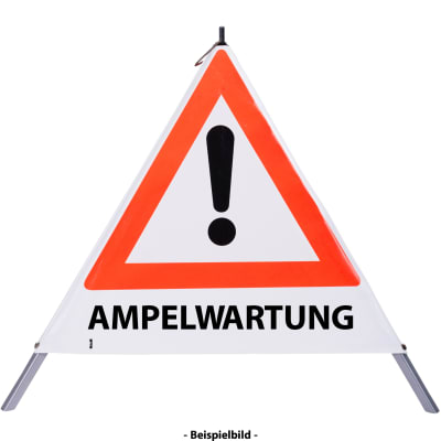 Faltsignal - Gefahrenstelle mit Text: AMPELWARTUNG Faltsignal - Gefahrenstelle mit Text: AMPELWARTUNG