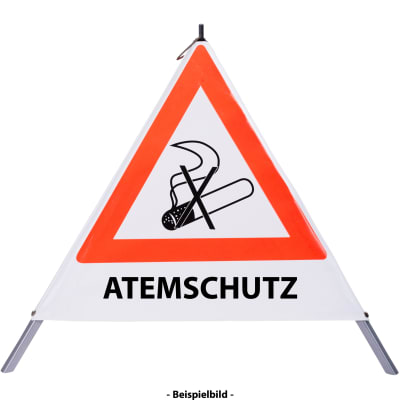 Faltsignal - Rauchverbot mit Text: ATEMSCHUTZ Faltsignal - Rauchverbot mit Text: ATEMSCHUTZ