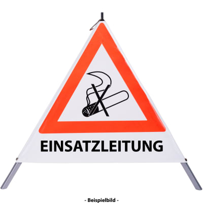 Faltsignal - Rauchverbot mit Text: EINSATZLEITUNG Faltsignal - Rauchverbot mit Text: EINSATZLEITUNG