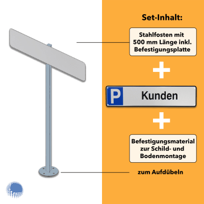 Parkplatzreservierer-Set 'Kunden', geprägt, zum Aufdübeln