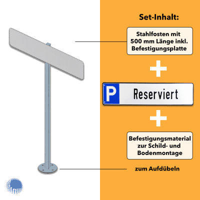 Parkplatzreservierer-Set 'Reserviert', geprägt, zum Aufdübeln Parkplatzreservierer-Set 'Reserviert', geprägt, zum Aufdübeln