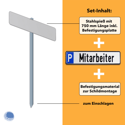 Parkplatzreservierer-Set 'Mitarbeiter', geprägt, mit Erdspieß Parkplatzreservierer-Set 'Mitarbeiter', geprägt, mit Erdspieß