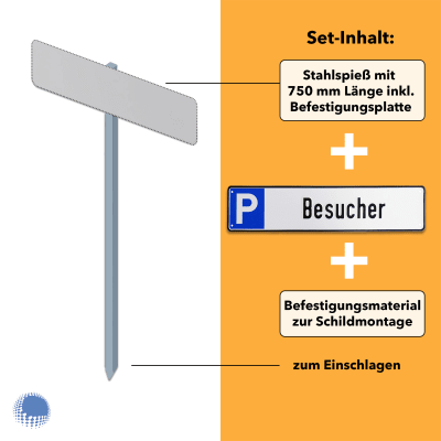 Parkplatzreservierer-Set 'Besucher', geprägt, mit Erdspieß Parkplatzreservierer-Set 'Besucher', geprägt, mit Erdspieß