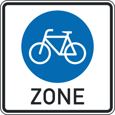 Beginn einer Fahrradzone - Verkehrszeichen VZ 244.3 Beginn einer Fahrradzone - Verkehrszeichen VZ 244.3